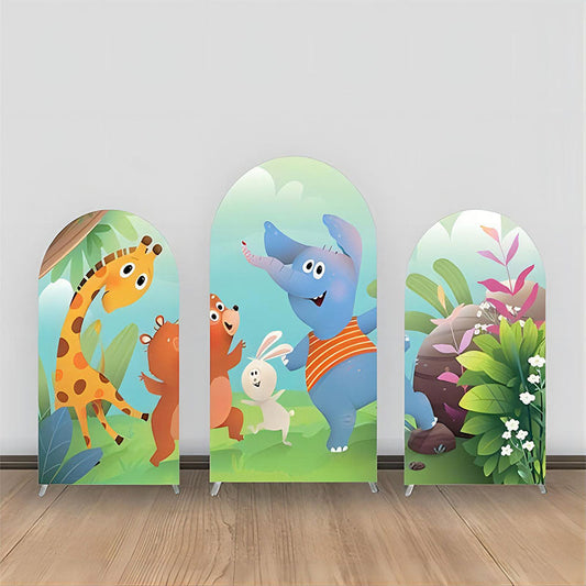 Lofaris Jungle Safari Animals Arch Backdrop Kit For Party