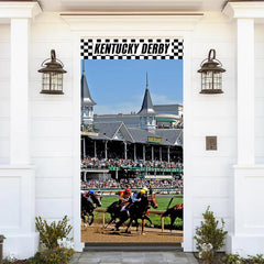 Lofaris Kentucky Derby Fierce Horse Racing Scene Door Cover