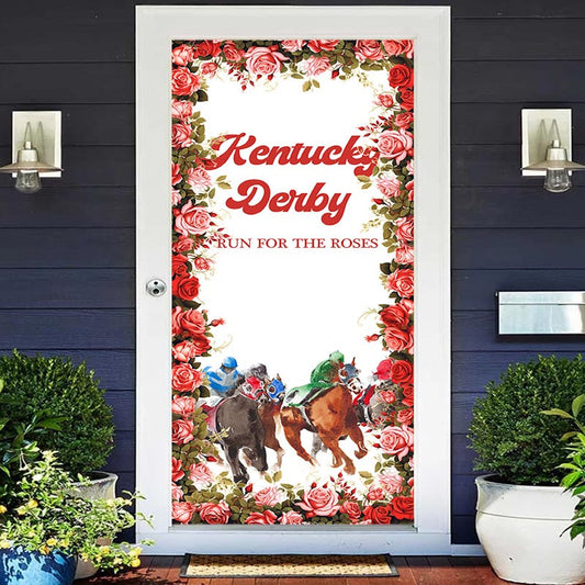 Lofaris Kentucky Derby Run For The Roses Horse Door Cover