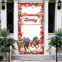 Lofaris Kentucky Derby Run For The Roses Horse Door Cover
