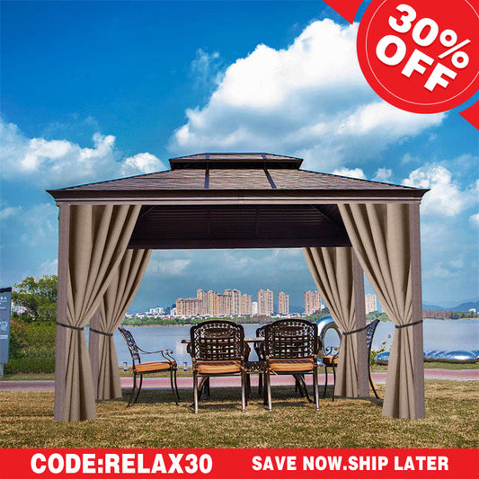 (7 Day Delivery) Khaki Home Decor Waterproof Grommet Top Outdoor Curtains for Front Porch