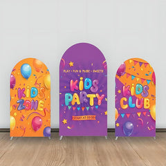 Lofaris Kid Club Balloon Flag Purple Party Arch Backdrop Kit
