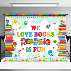 Lofaris Kids Books Colorful Pencil World Book Day Backdrop