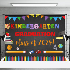 Lofaris Kindergarten Blackboard Congrats Graduation Backdrop