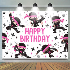 Lofaris Kit Pink Warrior Happy Birthday Backdrop For Boys