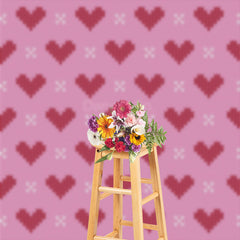 Lofaris Knitted Texture Hearts Valentine’s Day Photo Backdrop