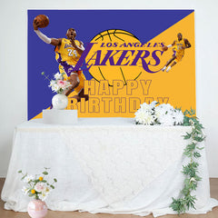 Lofaris Lakers Basketball Star Player Boys Birthday Backdrop