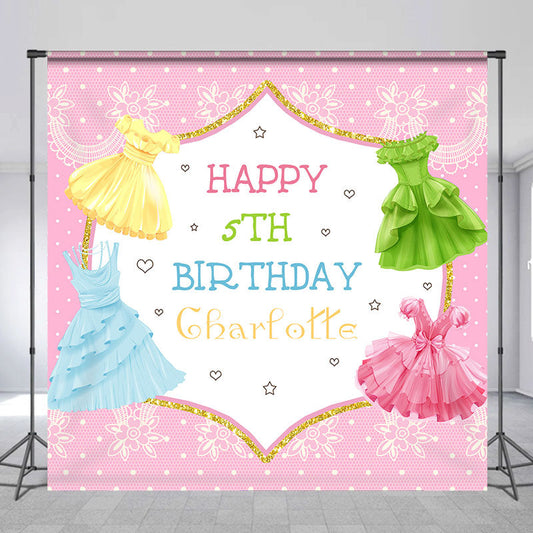 Lofaris Lace Princess Skirts Custom 5th Birthday Backdrop