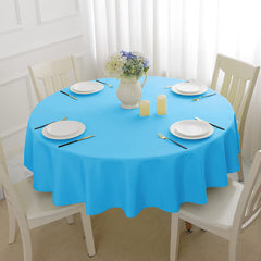 Lofaris Lake Blue 180 GSM Polyester Round Banquet Tablecloth