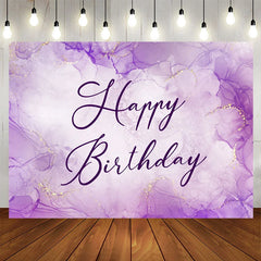 Lofaris Lavender Gold Watercolor Happy Birthday Backdrop