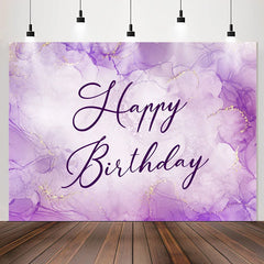 Lofaris Lavender Gold Watercolor Happy Birthday Backdrop