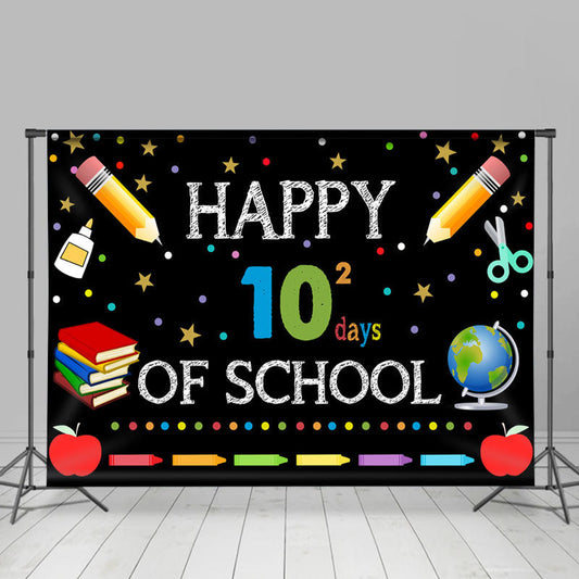 Lofaris Learning Tools Black 100Days Back To School Backdrop