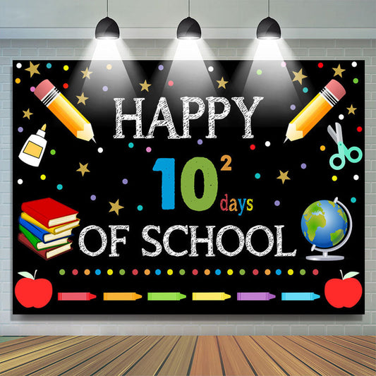 Lofaris Learning Tools Black 100Days Back To School Backdrop