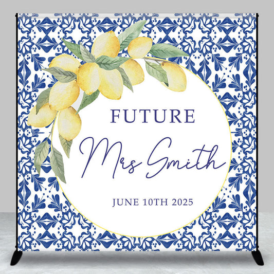 Lofaris Lemon Custom Name Future Mrs Bridal Shower Backdrop