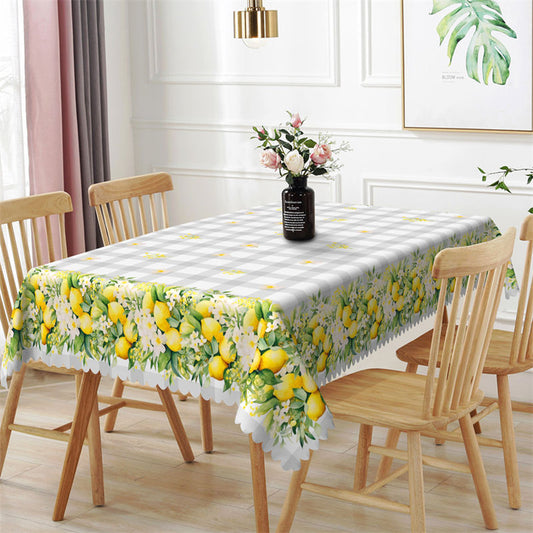 Lofaris Lemon Modern Stain Pattern Rectangle Tablecloth