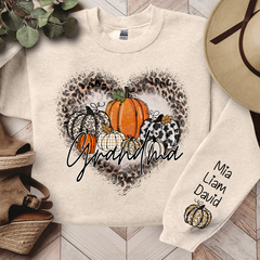 Lofaris Leopard Heart Shaped Pumpkin Fall Custom Sweatshirt