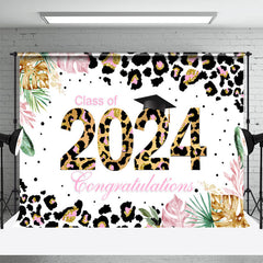 Lofaris Leopard Print Floral 2024 Congratulation Grad Backdrop