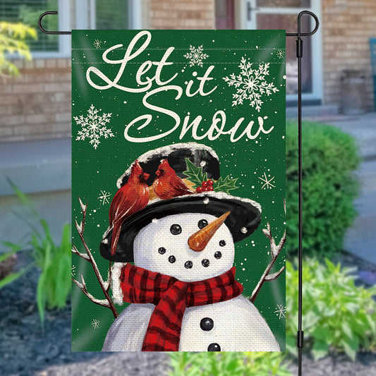 Lofaris Let It Snow Lovely Snowman Christmas Garden Flag