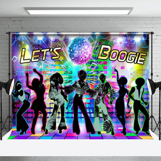 Lofaris Lets Boogie Colorful Disco Stage Dance Backdrop