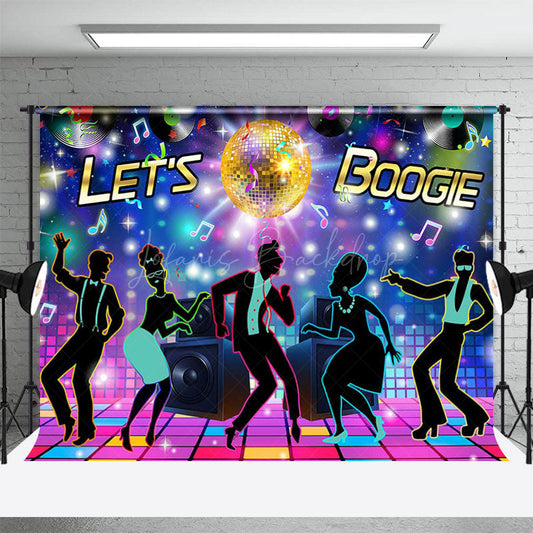 Lofaris Lets Boogie Colorful Music Stage Dance Backdrop