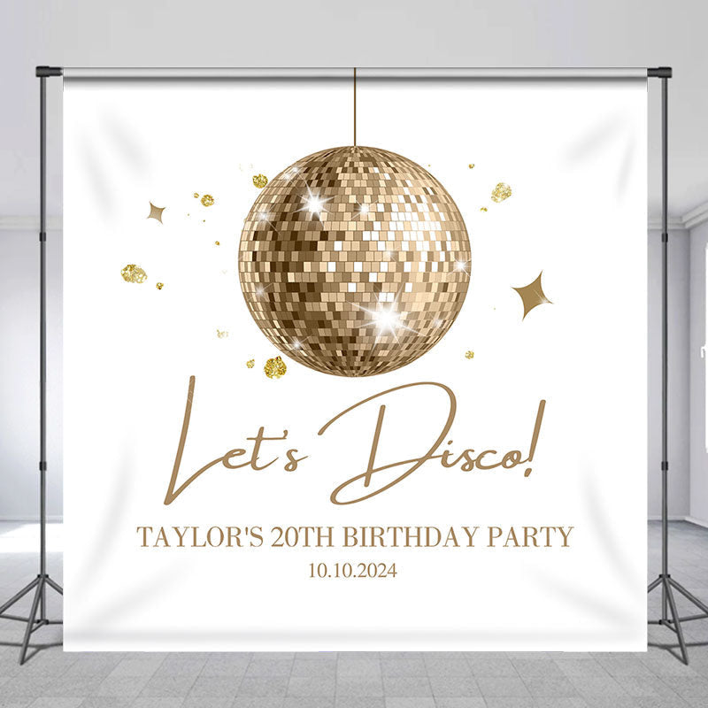 Lofaris Lets Disco Light Ball Custom 20th Birthday Backdrop