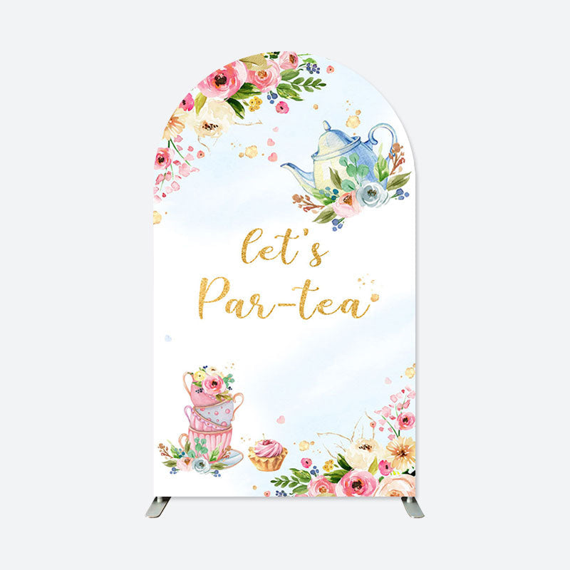 Lofaris Lets Partea Floral Teapot Birthday Arch Backdrop