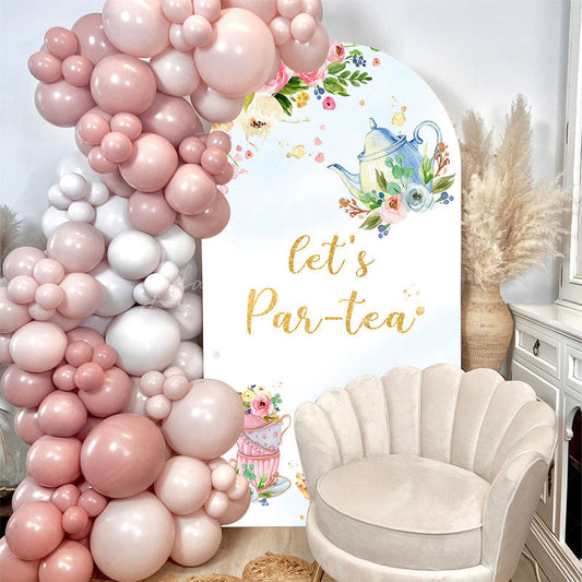 Lofaris Lets Partea Floral Teapot Birthday Arch Backdrop