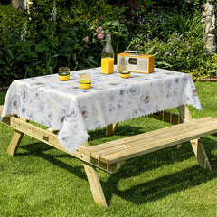Lofaris Light Blue Flowers Pattern Rectangle Tablecloth