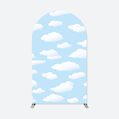 Lofaris Light Blue Sky Clouds Arch Backdrop For Baby Shower