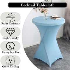 Lofaris Light Blue Spandex Stretch Cocktail Tablecloths