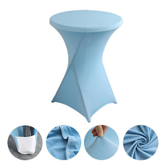 Lofaris Light Blue Spandex Stretch Cocktail Tablecloths