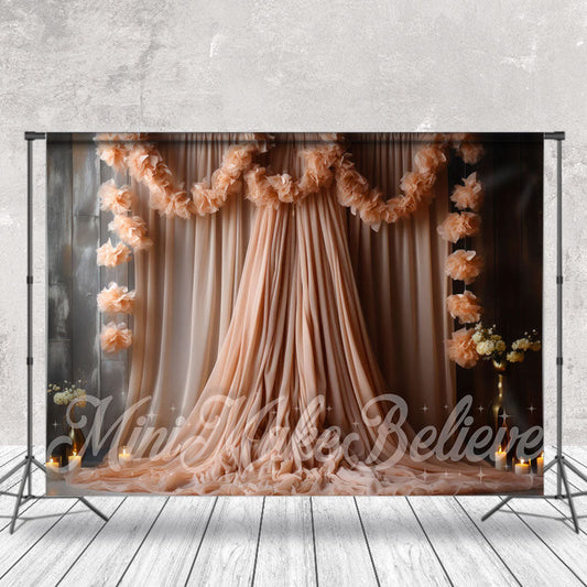 Lofaris Light Colored Gauze Curtain Board Floral Backdrop