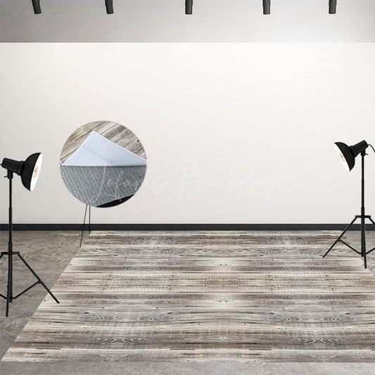 Lofaris Light Grey Classic Texture Wooden Floor Backdrop