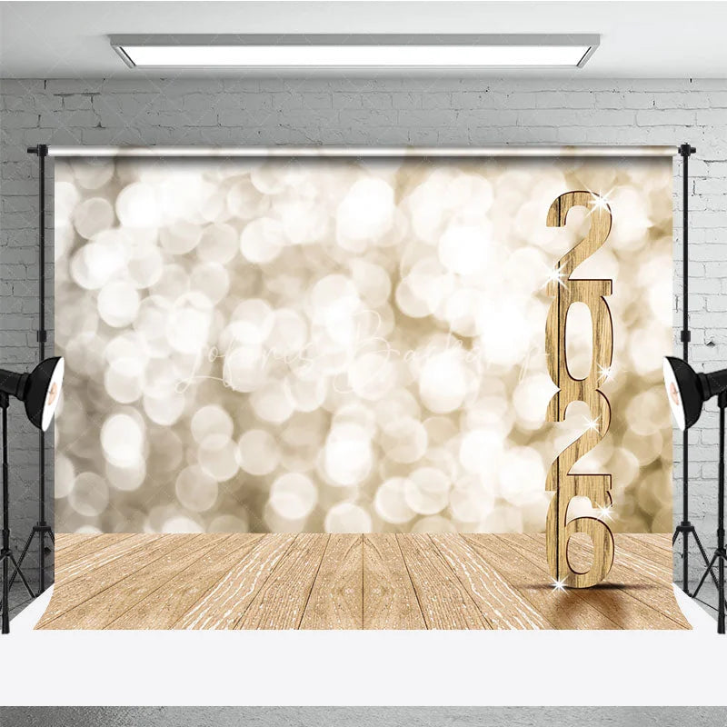 Lofaris Light Khaki Bokeh 2026 Wood Backdrop For Graduation