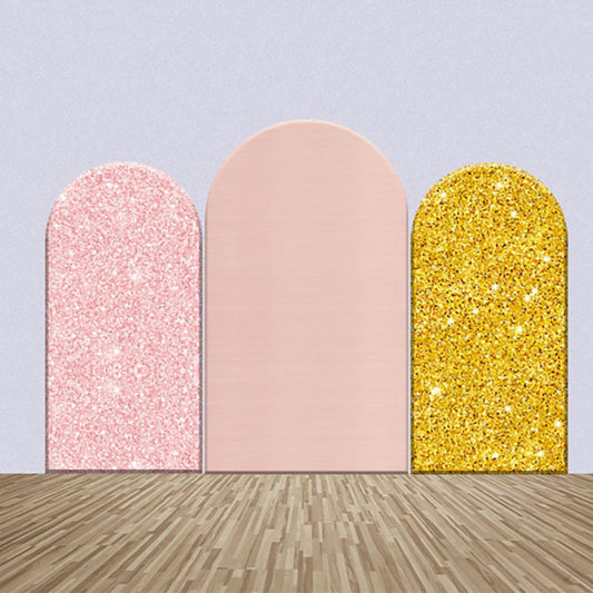 Lofaris Light Pink Golden Glitter Party Arch Backdrop Kit
