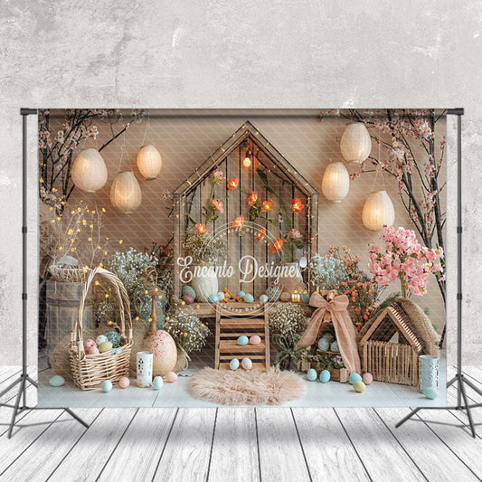 Lofaris Light Pink Wall Floral Wood Door Backdrop For Easter