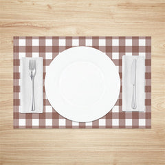 Lofaris Light Red White Checkered Modern Set Of 4 Placemats