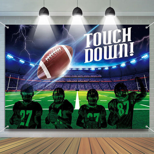 Lofaris Lightning Football Field Player Team Sport Backdrop