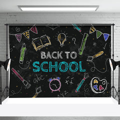 Lofaris Line Drawing Book Blackboard Back To School Backdrop