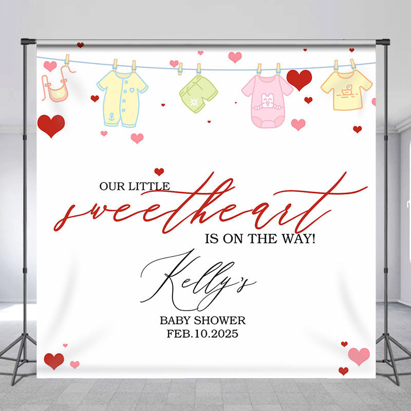 Lofaris Little Baby On The Way Simple Love Custom Backdrop