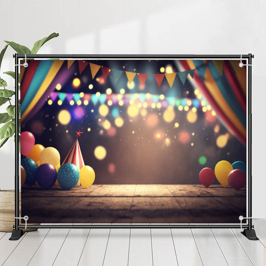 Lofaris Little Balloons Light Bokeh 1st Birthday Backdrop