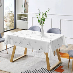 Lofaris Little Dandelion Seeds Repeat White Dining Tablecloth