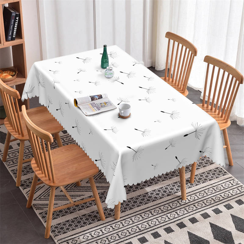 Lofaris Little Dandelion Seeds Repeat White Dining Tablecloth