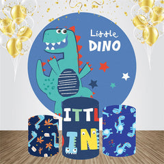 Lofaris Little Dino Stars Round Baby Shower Backdrop Kit