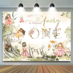 Lofaris Little Fairy Is Turning One 1st Birthday Backdrop