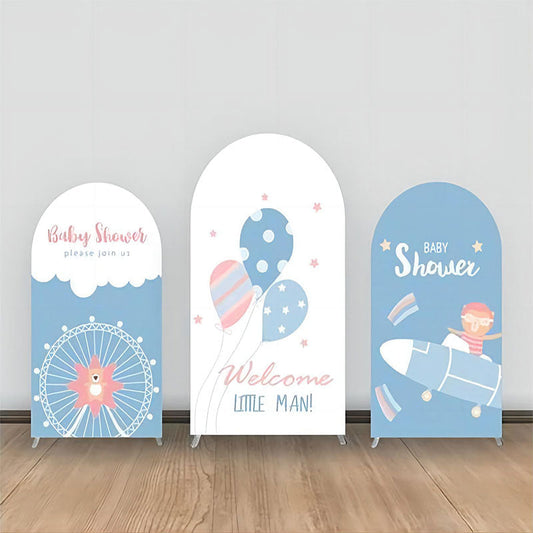 Lofaris Little Man Balloons Ferris Wheel Arch Backdrop Kit