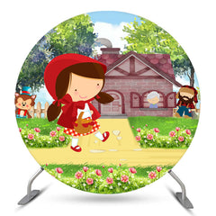 Lofaris Little Red Riding Hood Theme Party Round Backdrop Kit