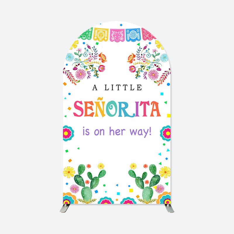 Lofaris Little Senorita Cactus Baby Shower Arch Backdrop