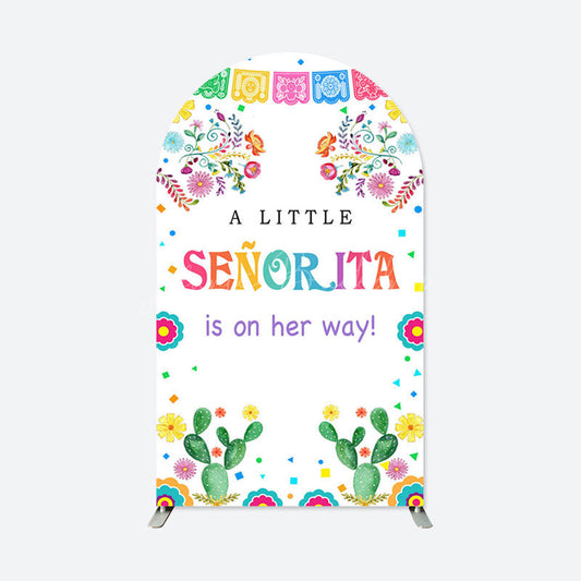 Lofaris Little Senorita Cactus Baby Shower Arch Backdrop
