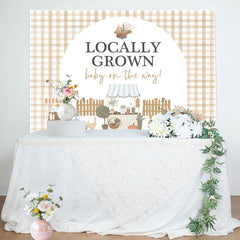 Lofaris Locally Grown Plaid Rustic Backdrop For Baby Shower